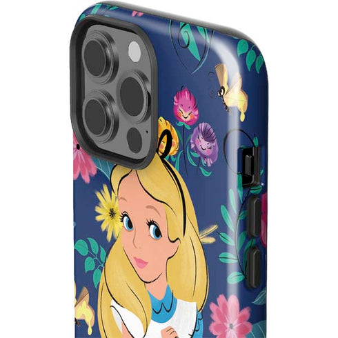 Disney Alice in Wonderland (animated) Floral Print iPhone 15 Pro Max Impact Case